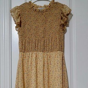 Sweet Rain Yellow Floral dress Size L